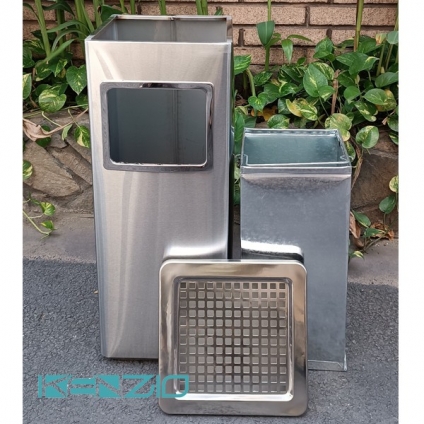 THÙNG RÁC INOX GẠT TÀN K-A34-B (SS)