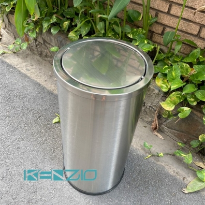THÙNG RÁC NẮP LẬT XOAY KENZIO K-A35-F (SS)