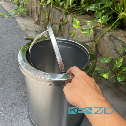 Thùng rác nắp lật xoay KENZIO màu INOX K-A36-J (SS)